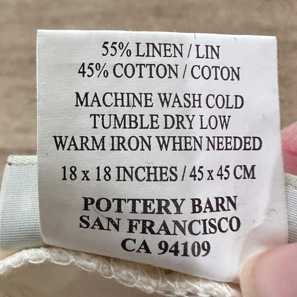 (2) Pottery Barn Hayden Stone Pipe Covers with Inserts Cotton Linen Floral - Picture 9 of 13